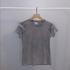 Grayish Blue ruffled shirt